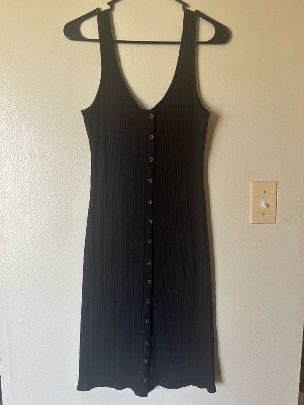 AE M Ribbed Minimalist Boho Maxi Dress Elevated Casual Soft Goth Workwear